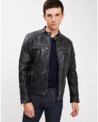 Veste en Cuir Felix noir vintage