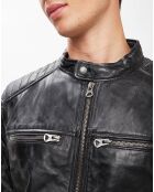 Veste en Cuir Felix noir vintage