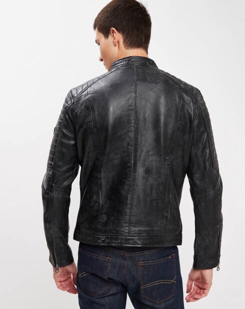 Veste en Cuir Felix noir vintage