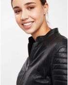 Veste en Cuir Florine noire