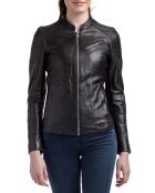 Veste en Cuir d'Agneau Isa noire