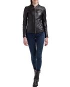 Veste en Cuir d'Agneau Isa noire