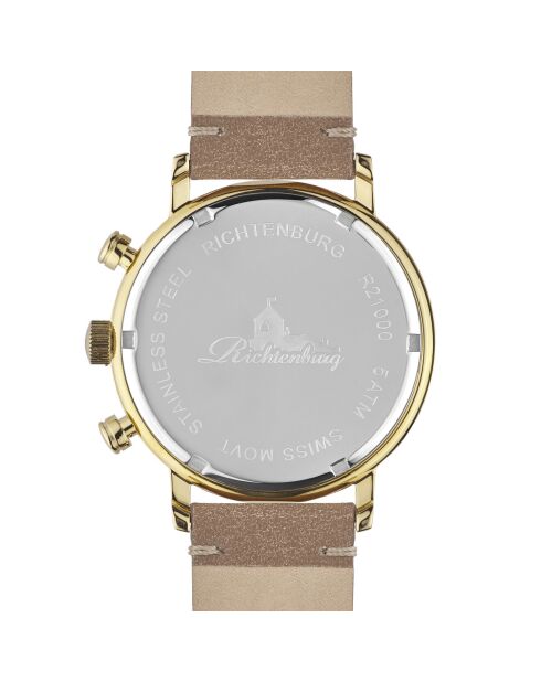 Montre Homme en Cuir Burbank marron/doré