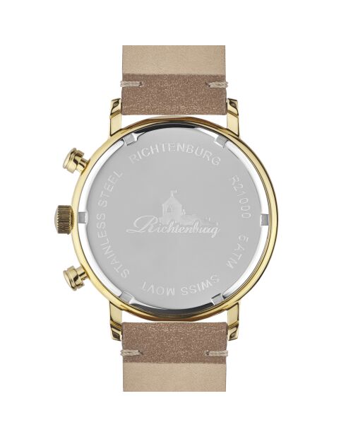 Montre Homme en Cuir Burbank marron/doré