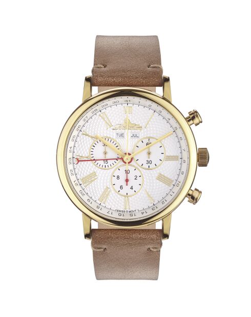 Montre Homme en Cuir Burbank marron/doré