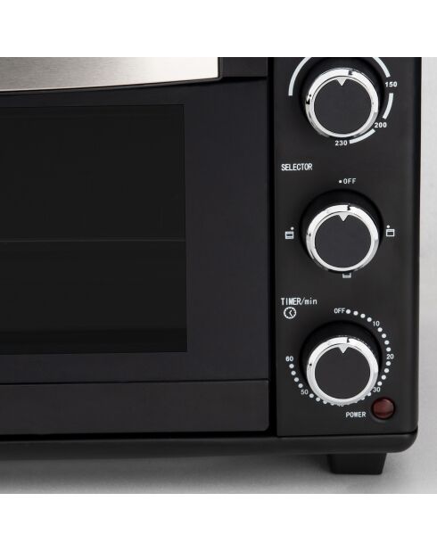 FO25 schwarzer Kompaktofen - 25L