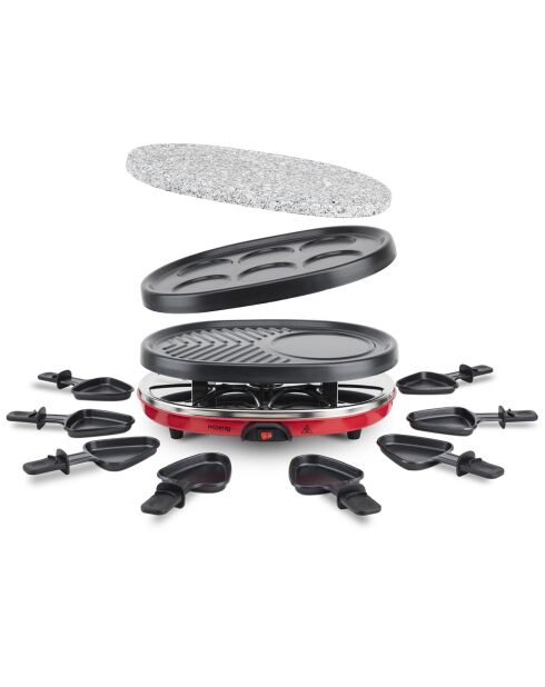 Raclette 4-en-1 RP412 rouge/noir - 8 personnes