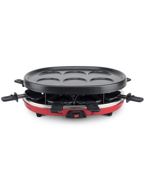 Raclette 4-en-1 RP412 rouge/noir - 8 personnes