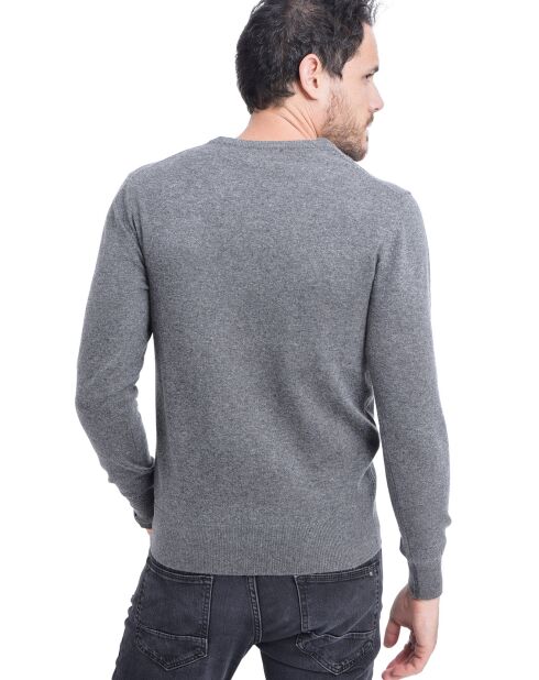 Pull en Cachemire & Soie mélangés gris