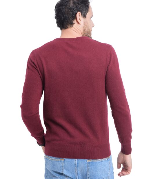 Pull en Cachemire & Soie mélangés bordeaux