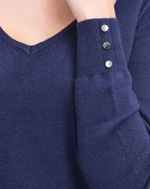 Pull en Cachemire & Soie mélangés bleu nuit