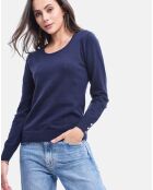 Pull en Cachemire & Soie mélangés bleu nuit