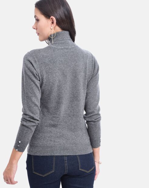 Pull en Cachemire & Soie mélangés gris