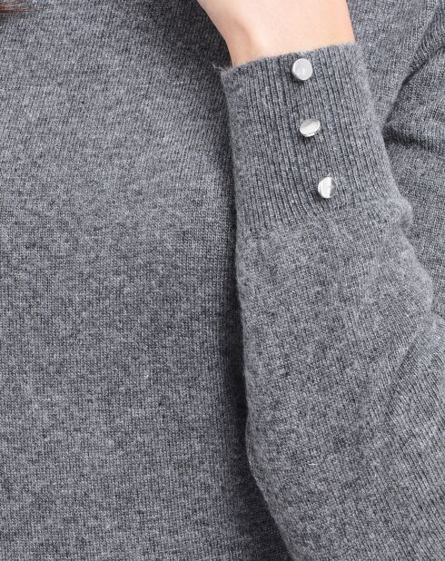 Pull en Cachemire & Soie mélangés gris