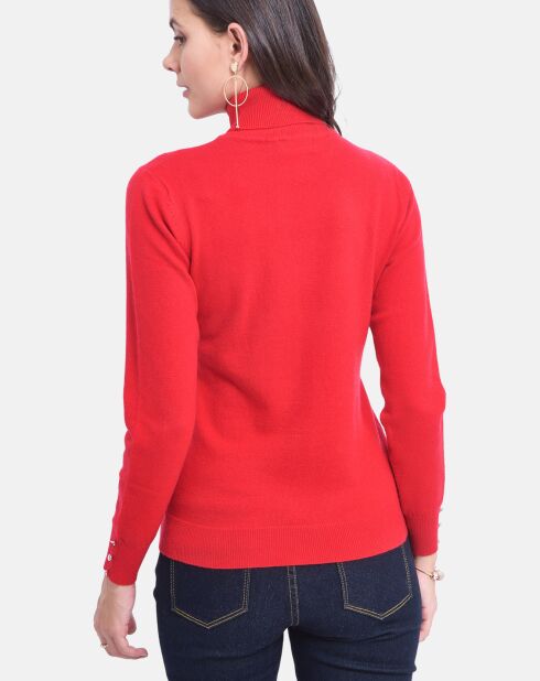 Pull en Cachemire & Soie mélangés rouge