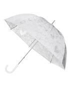 Parapluie droit cloche transparent/blanc