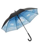 Parapluie long à ouverture automatique et anti-UV noir/imprimé nuage