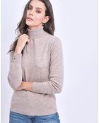 Pull en Cachemire & Soie mélangés beige