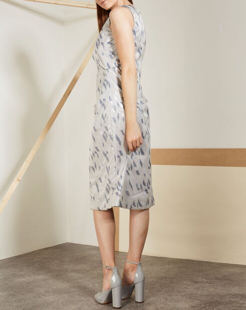 Graues Scarlatto-Kleid aus Wolle und Seide