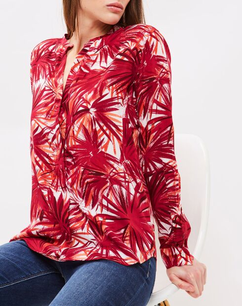 Blouse Carta imprimé floral rouge/blanc