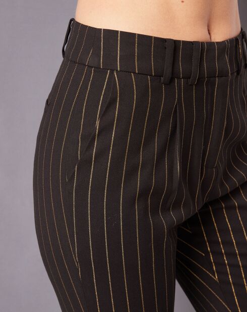 Pantalon court Jarod à rayures noir