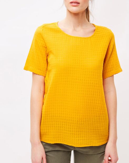 Top Hobb avec motifs texturés marigold