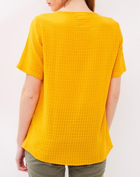 Top Hobb avec motifs texturés marigold