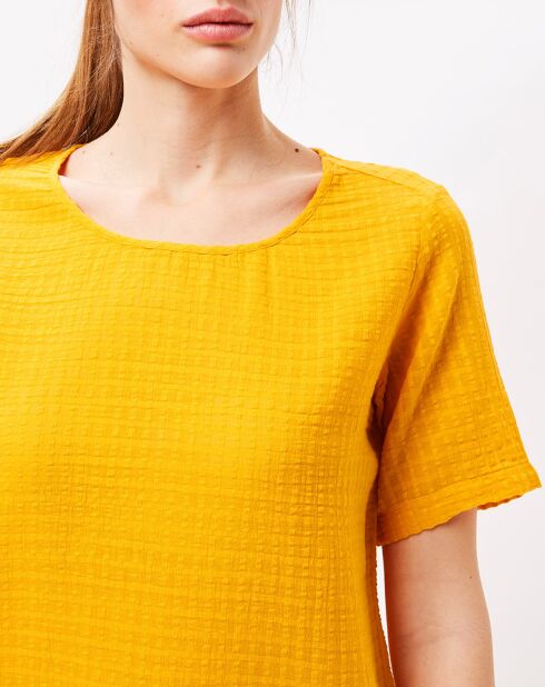 Top Hobb avec motifs texturés marigold