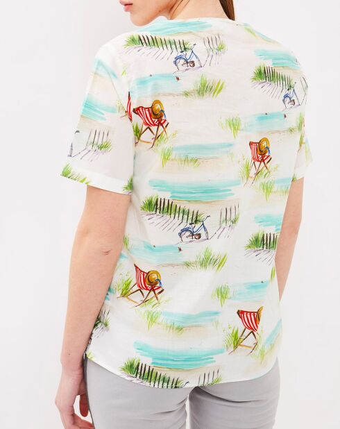 Hobb T-shirt met veelkleurige strandprint