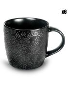 6 Tasses à café/thé Black Japan en Grès noires - 28 cl
