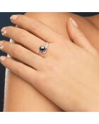 Bague Jonc Prestige en Argent Perle de Tahiti Ronde noire