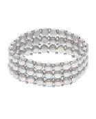 Bracciale a 3 file di perle d'acqua dolce grigio perla