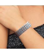 Bracciale a 3 file di perle d'acqua dolce grigio perla