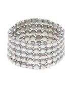 Bracciale a 5 file di perle d'acqua dolce grigio perla