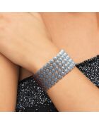 Bracciale a 5 file di perle d'acqua dolce grigio perla