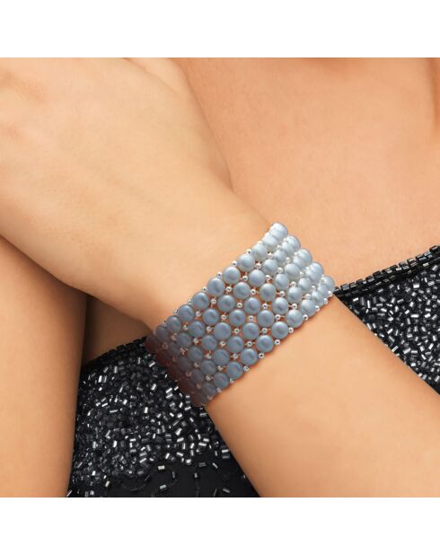 Bracciale a 5 file di perle d'acqua dolce grigio perla