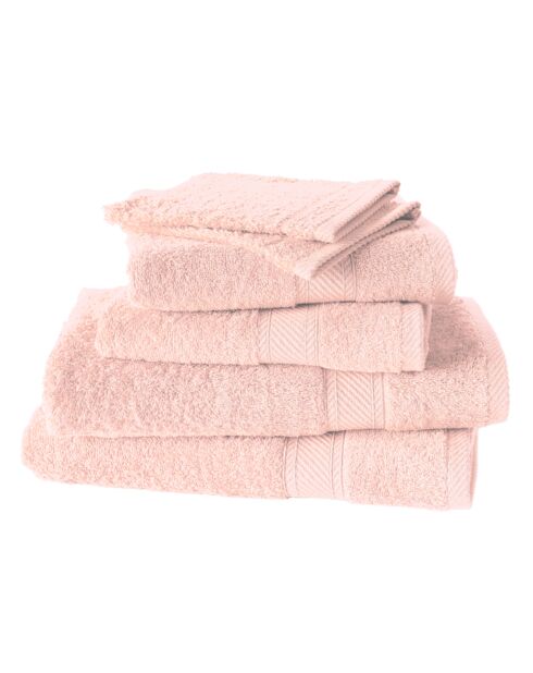 Set de bain Collection H rose clair - 6 pièces