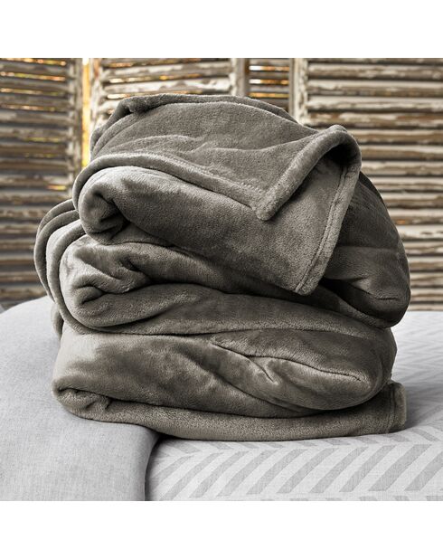 Plaid Cosy taupe foncé - 150x200 cm