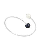 Bracelet Prestige Argent Perles d'Eau Douce noir/blanc