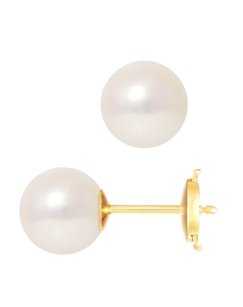 Orecchini in oro giallo rosa bianco giapponese con perle coltivate Akoya