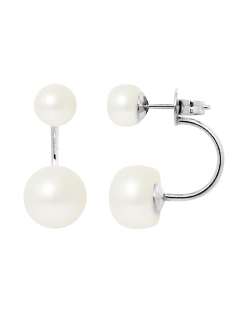 Boucles d'oreilles Duo Argent Perles d'Eau Douce blanches