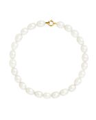 Bracelet Or Jaune Perles d'Eau Douce blanc naturel