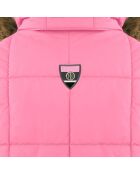 Doudoune de Ski vintage col fausse fourrure rose