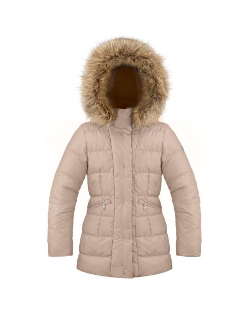 Doudoune de Ski chaude fausse fourrure amovible beige