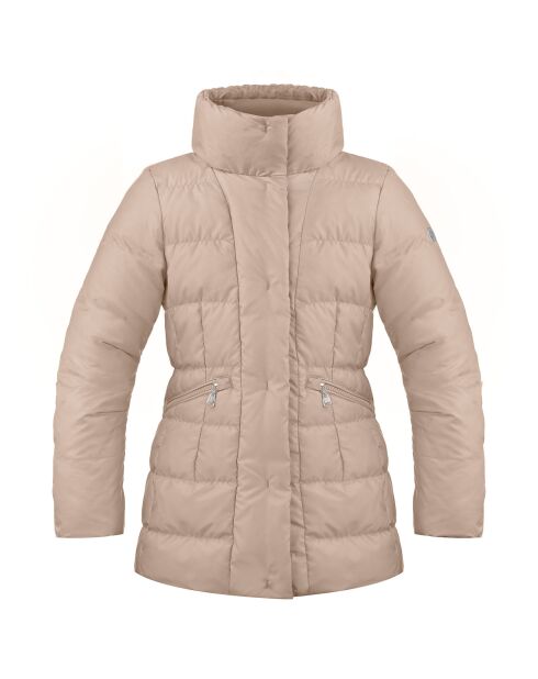 Doudoune de Ski mi-longue chaude beige sésame