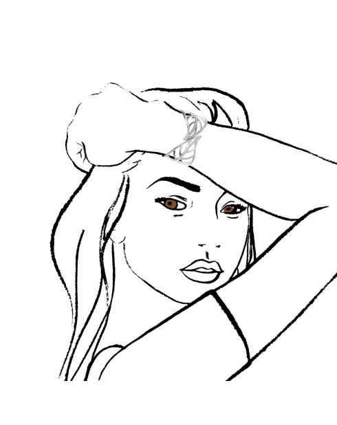 Bracelet Feuille argenté