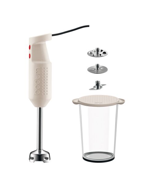 Set Bistro pied mixeur électrique avec accessoires blanc