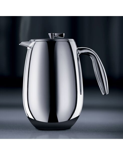 Cafetière à piston double paroi 12 tasses Columbia inox mat - 1.5 L