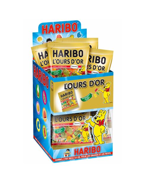 Caja de 30 bolsas de caramelos Mini Golden Bear