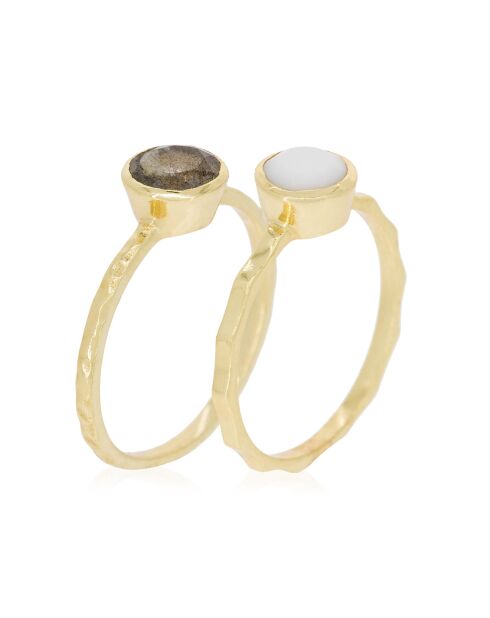 Bague double Cléa Agathe en Laiton doré